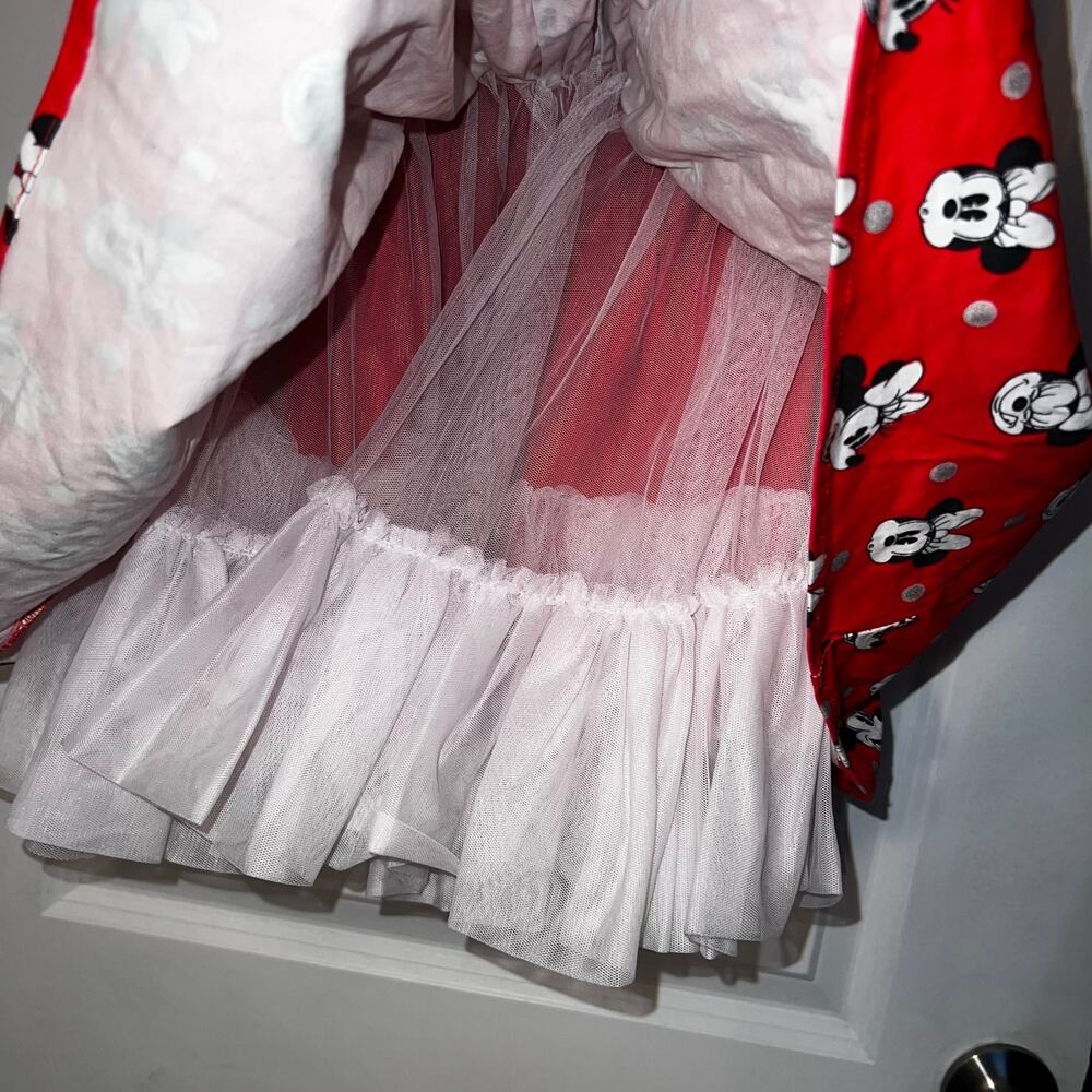 Disney Minnie Mouse Red polka dot Party Dress Tutu Slip girls size 5/6 AOP - Picture 7 of 8